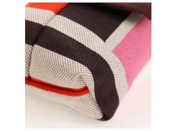 Hermès HERMES Animo Block Bag Borsa a Tracolla Canvas Multicolor Silver Auth 196668M Argento Multicolore - vista 12