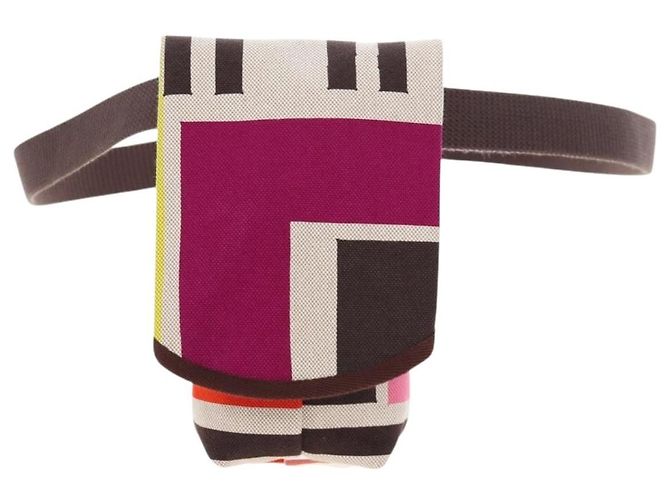 Hermès HERMES Animo Block Bag Borsa a Tracolla Canvas Multicolor Silver Auth 196668M Argento Multicolore - vista 2