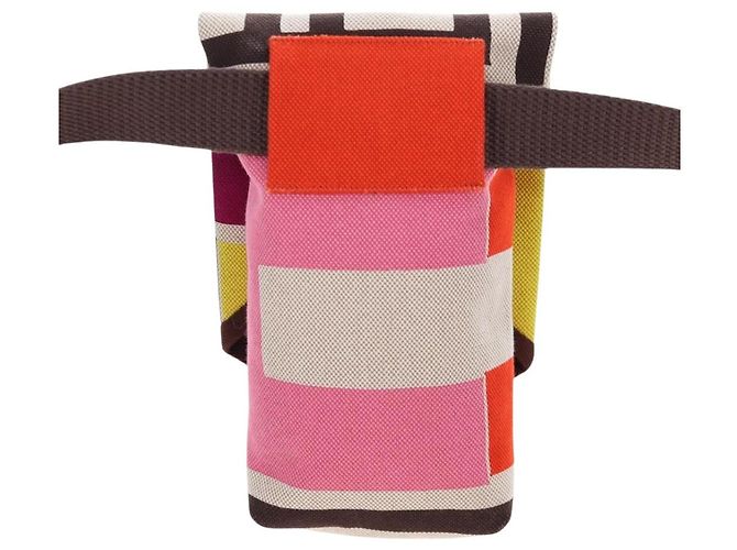 Hermès HERMES Animo Block Bag Borsa a Tracolla Canvas Multicolor Silver Auth 196668M Argento Multicolore - vista 3