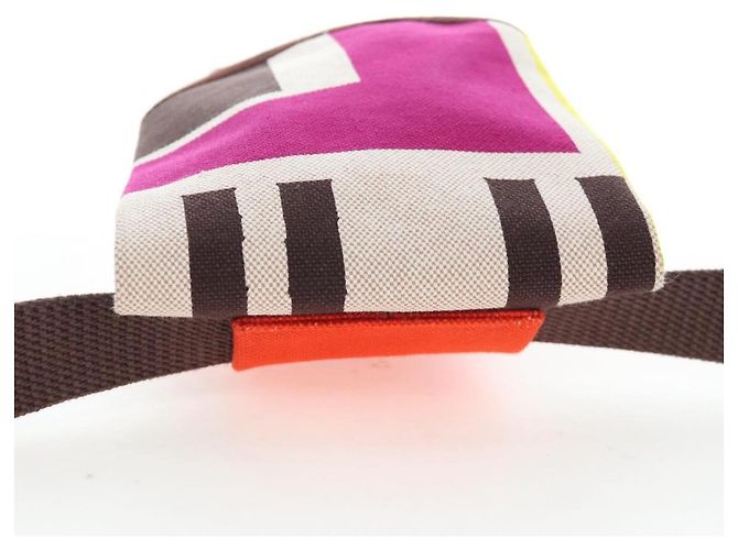 Hermès HERMES Animo Block Bag Borsa a Tracolla Canvas Multicolor Silver Auth 196668M Argento Multicolore - vista 6