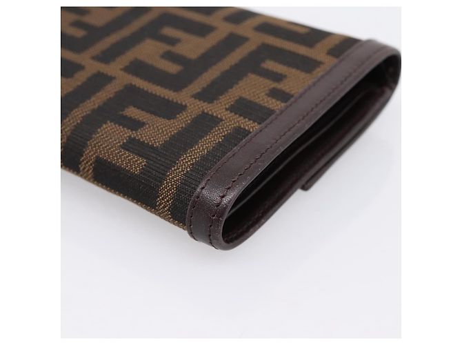 FENDI Zucca Canvas Trifold Wallet Brown Silver 8M0011 Auth 200165A Silvery - view 15