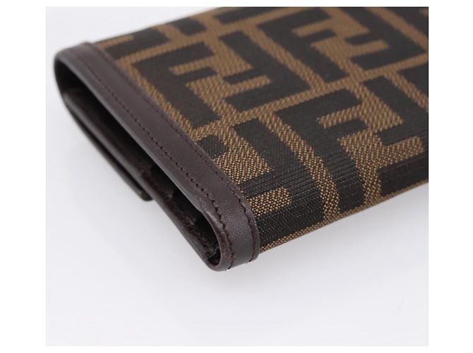 FENDI Zucca Canvas Trifold Wallet Brown Silver 8M0011 Auth 200165A Silvery - view 16