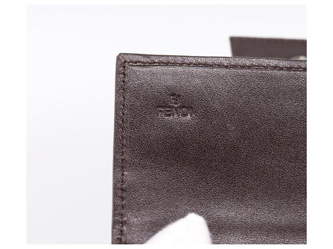 FENDI Zucca Canvas Trifold Wallet Brown Silver 8M0011 Auth 200165A Silvery - view 18