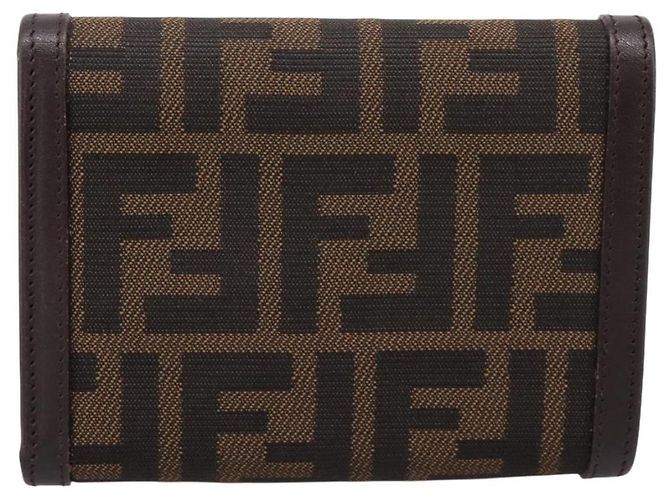 FENDI Zucca Canvas Trifold Wallet Brown Silver 8M0011 Auth 200165A Silvery - view 2