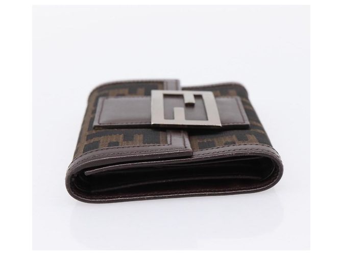 FENDI Zucca Canvas Trifold Wallet Brown Silver 8M0011 Auth 200165A Silvery - view 3