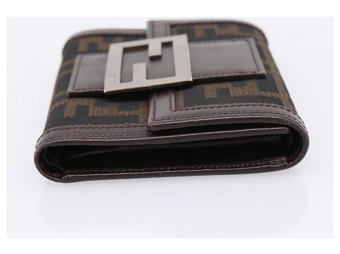 FENDI Zucca Canvas Trifold Wallet Brown Silver 8M0011 Auth 200165A Silvery - view 4