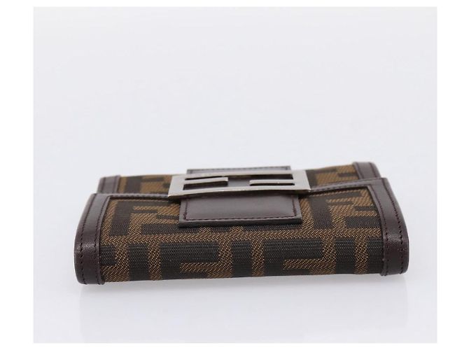 FENDI Zucca Canvas Trifold Wallet Brown Silver 8M0011 Auth 200165A Silvery - view 5