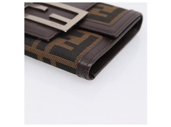 FENDI Zucca Canvas Trifold Wallet Brown Silver 8M0011 Auth 200165A Silvery - view 7