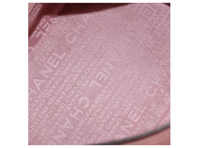 Borsa Mini Boston CHANEL Choco Bar Line in pelle rosa argento CC Auth 197897A - vista 10
