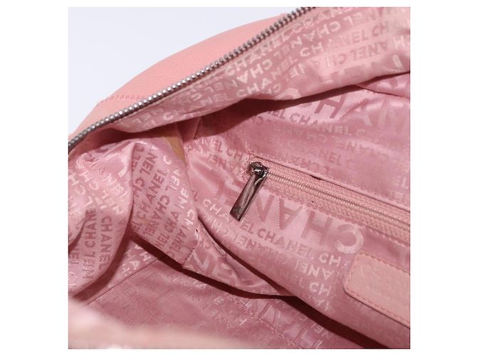 Borsa Mini Boston CHANEL Choco Bar Line in pelle rosa argento CC Auth 197897A - vista 22