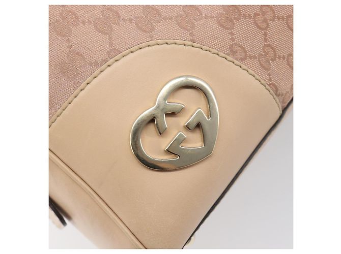 Borsa Boston GUCCI GG Canvas Lovely Pink Gold Auth 197628 Rosa D'oro - vista 15