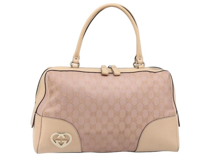 Borsa Boston GUCCI GG Canvas Lovely Pink Gold Auth 197628 Rosa D'oro - vista 2