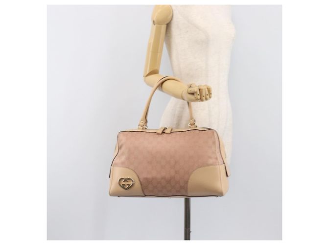 Borsa Boston GUCCI GG Canvas Lovely Pink Gold Auth 197628 Rosa D'oro - vista 25