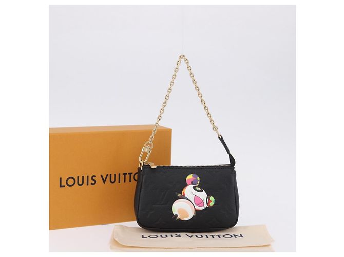 LOUIS VUITTON Empreinte Panda Mini Pochette Accessoires M13824 LV Auth 170873SM Negro Monograma - vista 12