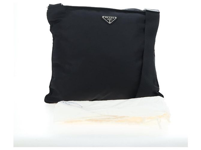 PRADA Schultertasche Nylon Schwarz Silber Auth 199644V - Ansicht 12