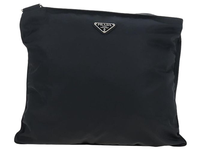 PRADA Schultertasche Nylon Schwarz Silber Auth 199644V - Ansicht 13