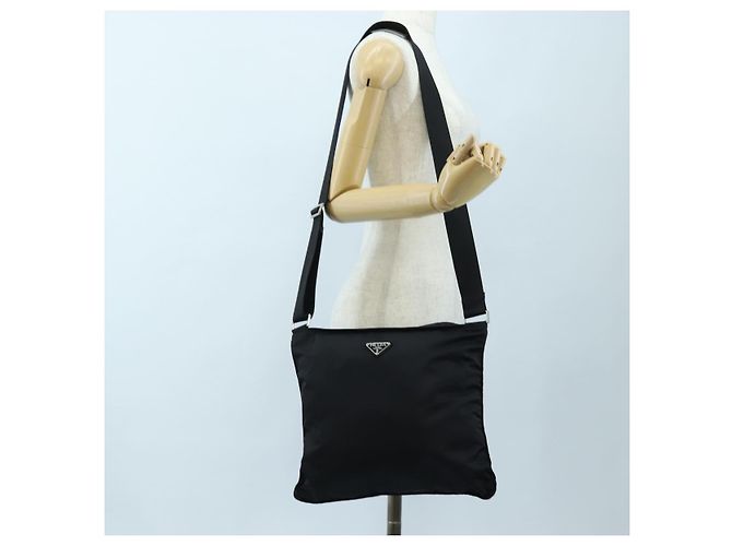 PRADA Schultertasche Nylon Schwarz Silber Auth 199644V - Ansicht 24