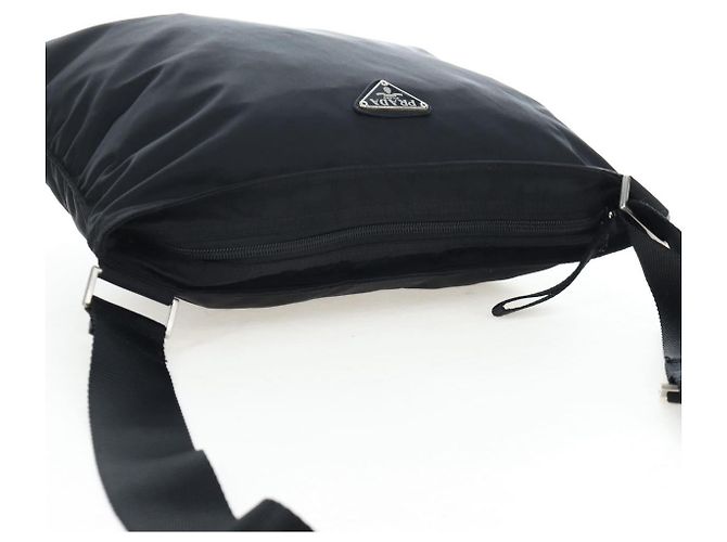 PRADA Schultertasche Nylon Schwarz Silber Auth 199644V - Ansicht 6