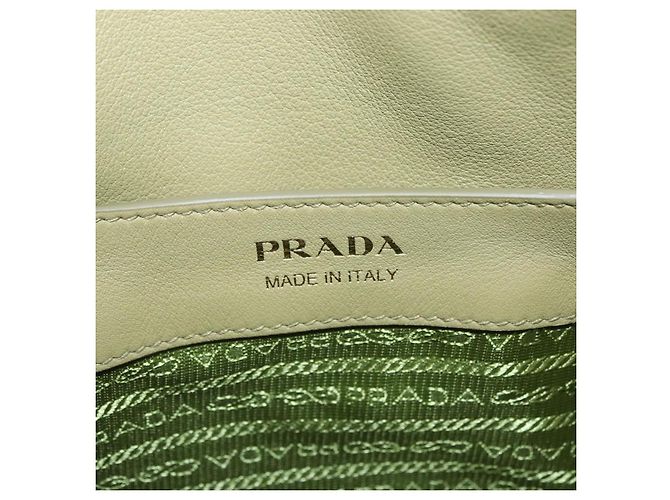 Borsa a tracolla PRADA Darling in pelle Verde Gold Auth 197336SAM D'oro - vista 19
