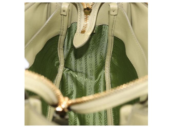 Borsa a tracolla PRADA Darling in pelle Verde Gold Auth 197336SAM D'oro - vista 20