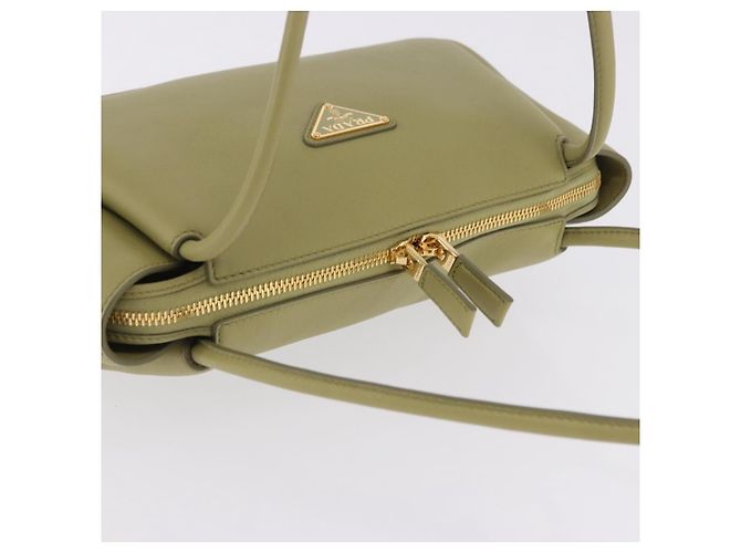 Borsa a tracolla PRADA Darling in pelle Verde Gold Auth 197336SAM D'oro - vista 6