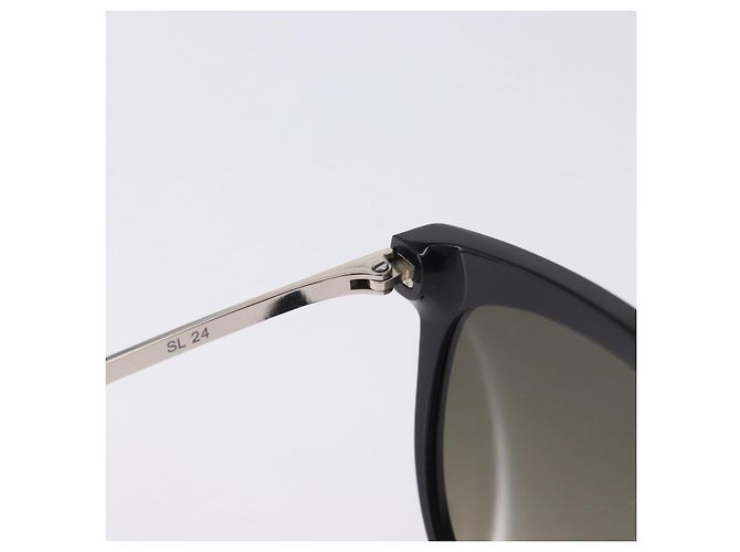 Occhiali da sole SAINT LAURENT Plastica Nero Argento Auth BA15311 - vista 10