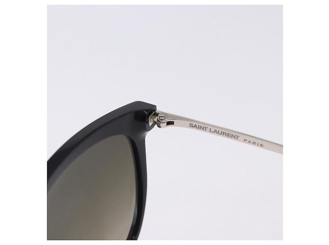 Occhiali da sole SAINT LAURENT Plastica Nero Argento Auth BA15311 - vista 11