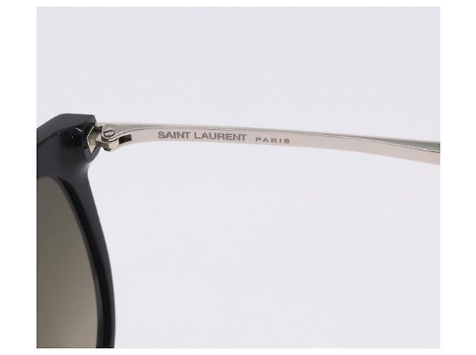 Occhiali da sole SAINT LAURENT Plastica Nero Argento Auth BA15311 - vista 12
