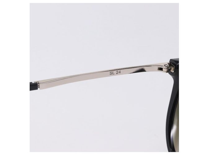 Occhiali da sole SAINT LAURENT Plastica Nero Argento Auth BA15311 - vista 13