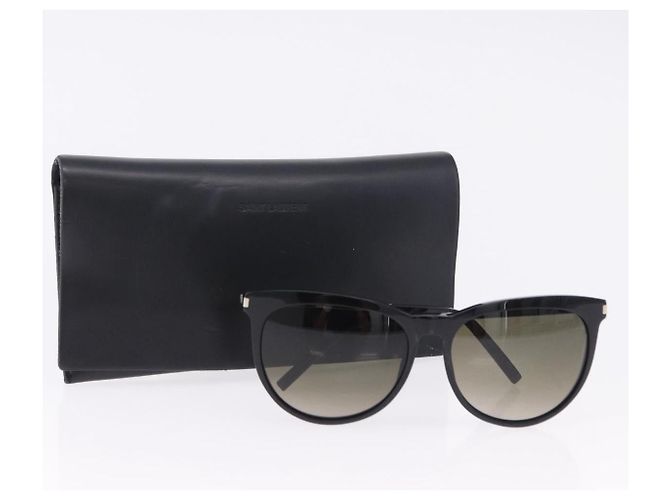 Occhiali da sole SAINT LAURENT Plastica Nero Argento Auth BA15311 - vista 16