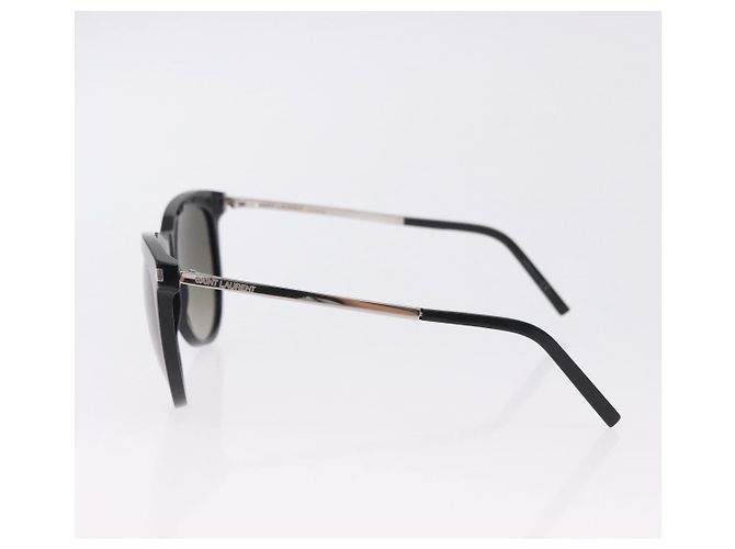 Occhiali da sole SAINT LAURENT Plastica Nero Argento Auth BA15311 - vista 6