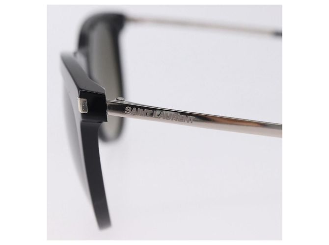 Occhiali da sole SAINT LAURENT Plastica Nero Argento Auth BA15311 - vista 7