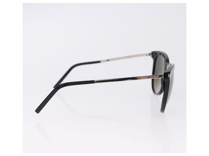 Occhiali da sole SAINT LAURENT Plastica Nero Argento Auth BA15311 - vista 8