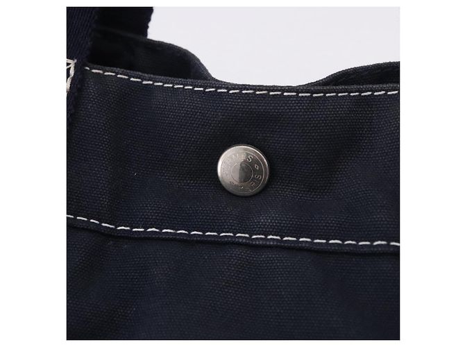 Hermès Borsa HERMES Fourre Tout MM Canvas Navy Silver Auth BA15383 Argento Blu navy - vista 14