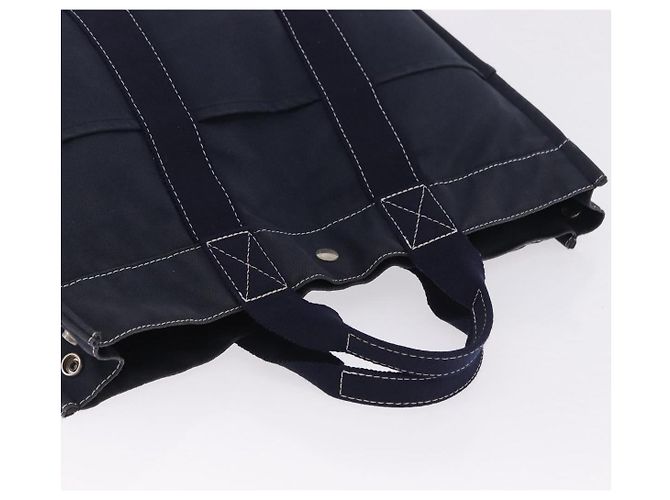 Hermès Borsa HERMES Fourre Tout MM Canvas Navy Silver Auth BA15383 Argento Blu navy - vista 6