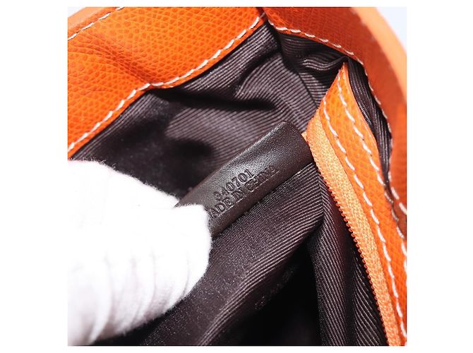 Borsa Tote LOEWE anagram Canvas Orange Gold Tone Auth ep15720 Arancione - vista 12
