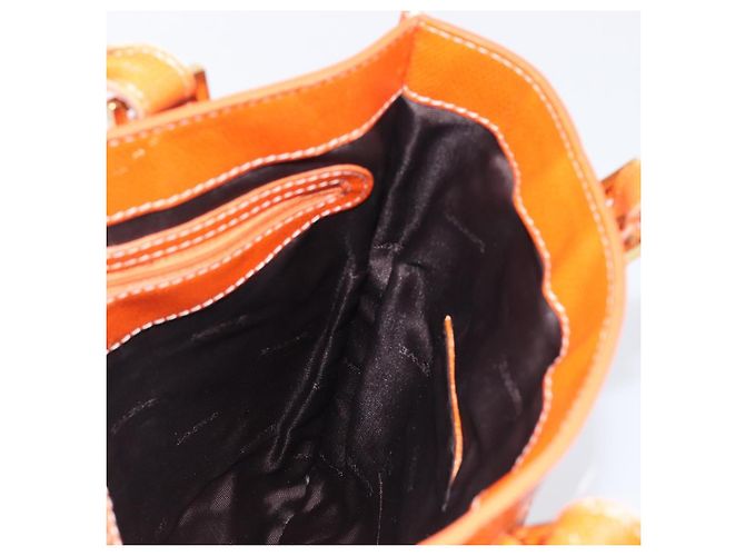 Borsa Tote LOEWE anagram Canvas Orange Gold Tone Auth ep15720 Arancione - vista 19