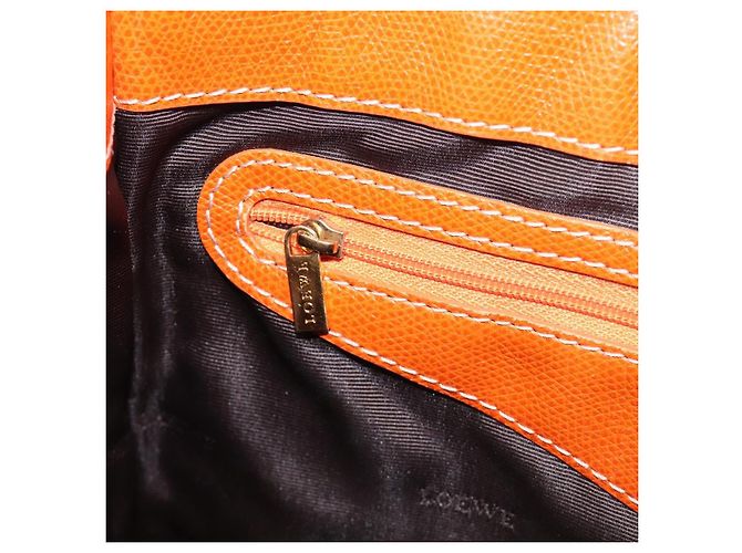 Borsa Tote LOEWE anagram Canvas Orange Gold Tone Auth ep15720 Arancione - vista 21