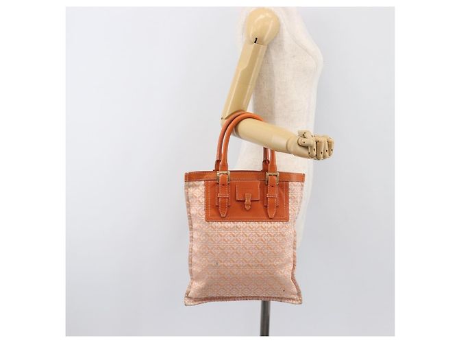 Borsa Tote LOEWE anagram Canvas Orange Gold Tone Auth ep15720 Arancione - vista 23