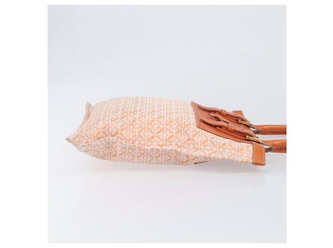 Borsa Tote LOEWE anagram Canvas Orange Gold Tone Auth ep15720 Arancione - vista 3