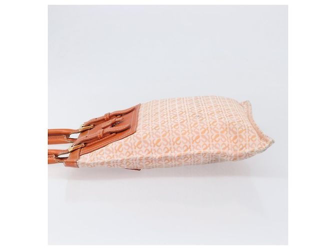 Borsa Tote LOEWE anagram Canvas Orange Gold Tone Auth ep15720 Arancione - vista 4