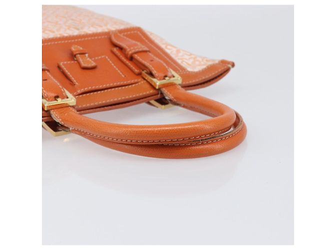 Borsa Tote LOEWE anagram Canvas Orange Gold Tone Auth ep15720 Arancione - vista 7