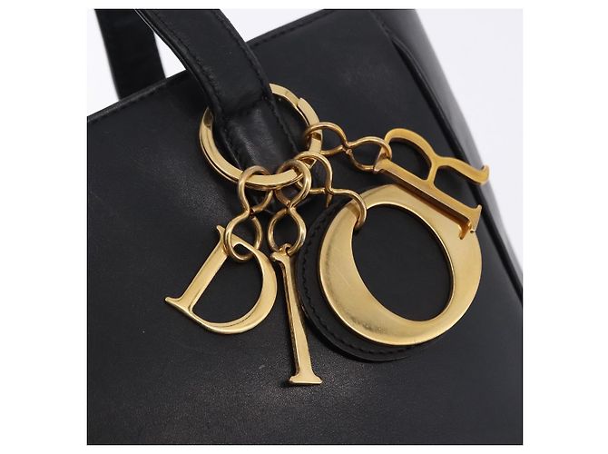 Borsa Christian Dior in pelle nera e oro Auth 197734 Nero D'oro - vista 14