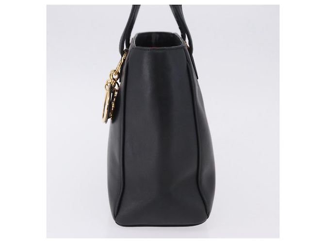 Borsa Christian Dior in pelle nera e oro Auth 197734 Nero D'oro - vista 4