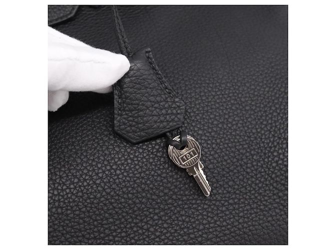Hermès Borsa a mano HERMES Birkin 35 in pelle Togo Nero Argento Auth SW2762SM - vista 14