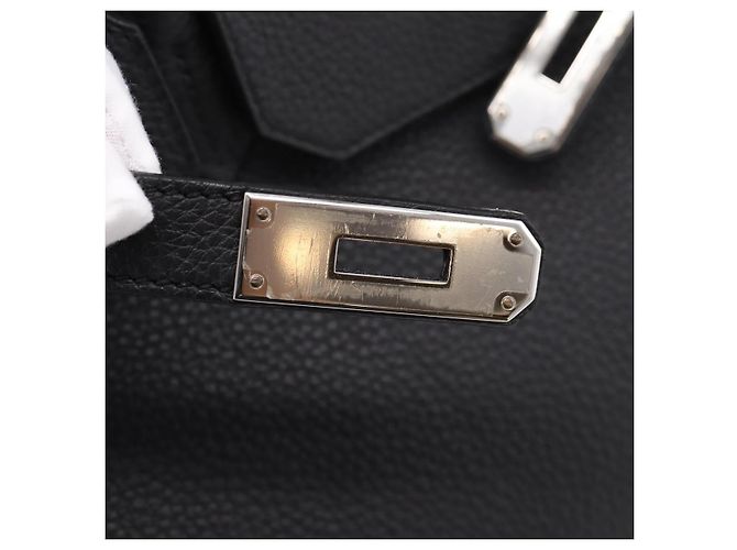 Hermès Borsa a mano HERMES Birkin 35 in pelle Togo Nero Argento Auth SW2762SM - vista 19