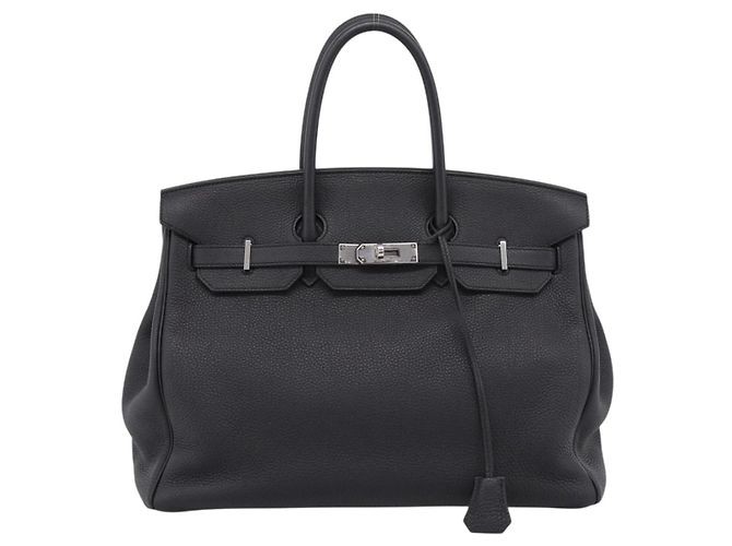 Hermès Borsa a mano HERMES Birkin 35 in pelle Togo Nero Argento Auth SW2762SM - vista 2