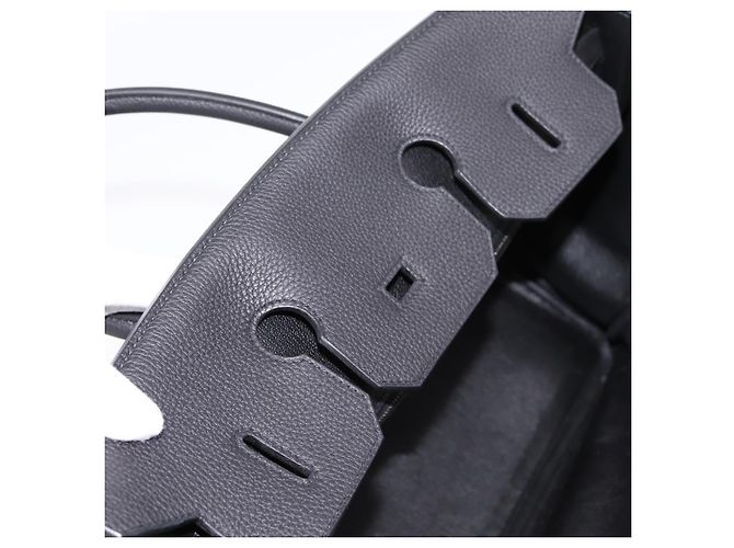 Hermès Borsa a mano HERMES Birkin 35 in pelle Togo Nero Argento Auth SW2762SM - vista 21