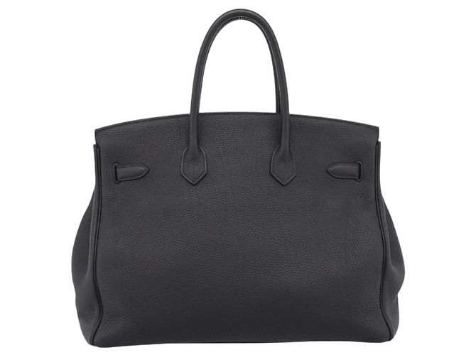 Hermès Borsa a mano HERMES Birkin 35 in pelle Togo Nero Argento Auth SW2762SM - vista 3