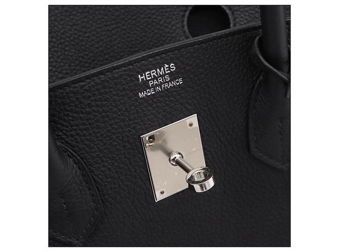 Hermès Borsa a mano HERMES Birkin 35 in pelle Togo Nero Argento Auth SW2762SM - vista 32